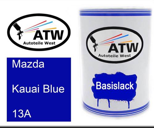 Mazda, Kauai Blue, 13A: 500ml Lackdose, von ATW Autoteile West.